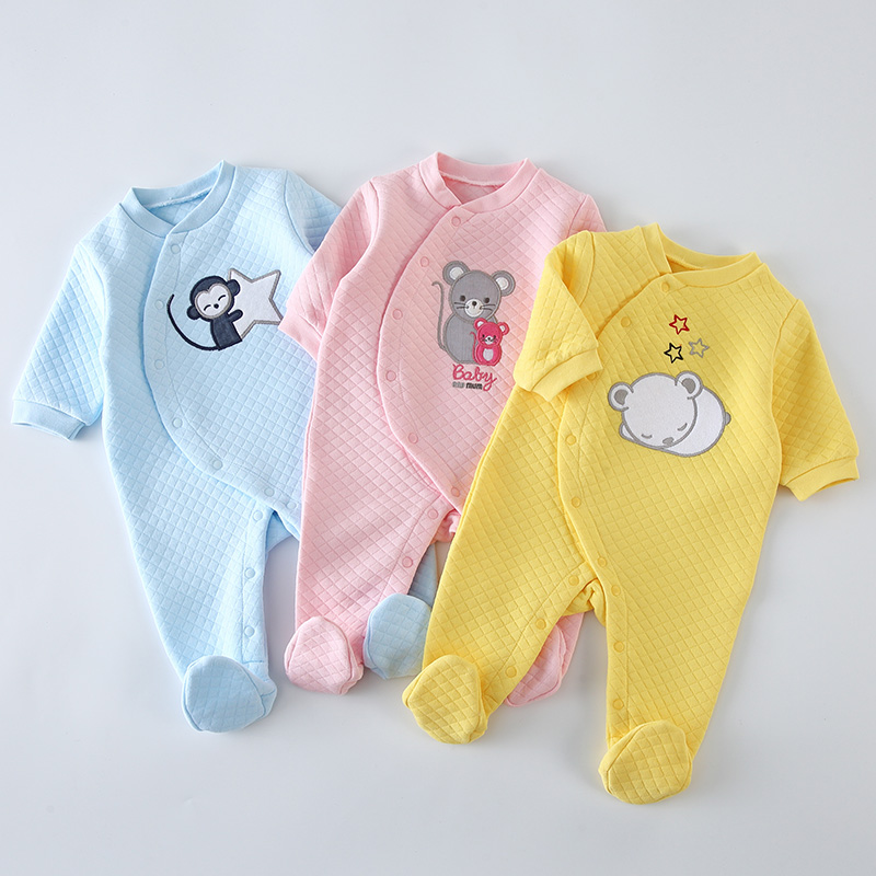 Baby Products Website - ベビーコットンロンパース服新生児長袖ユニセックスワンピースパジャマ新生児女の子男の子足つきオーバーオールジャンプスーツ衣装