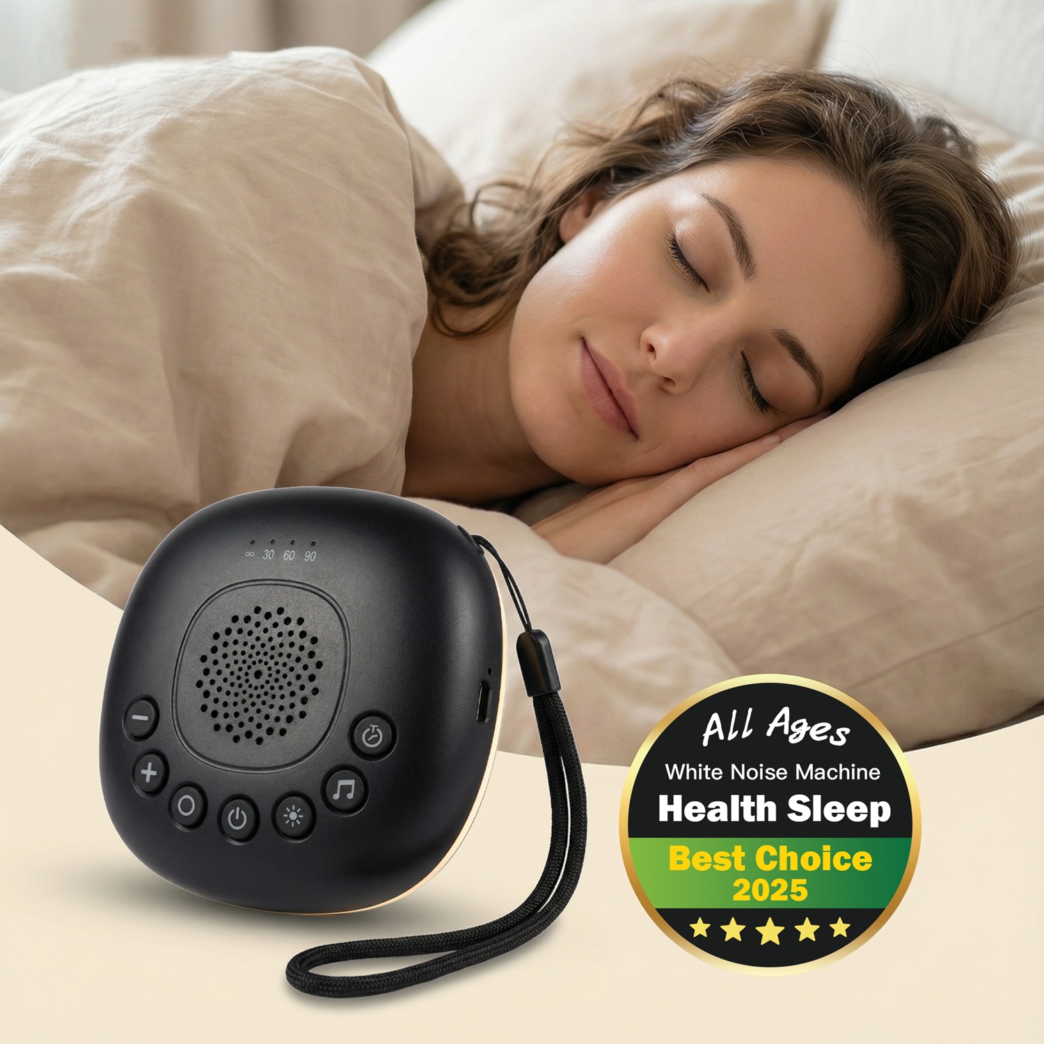 White Noise Machine Baby - ポータブルホワイトノイズマシン 20種類の音 RGBナイトライト 充電式 睡眠補助器具 赤ちゃん、子供、大人向け