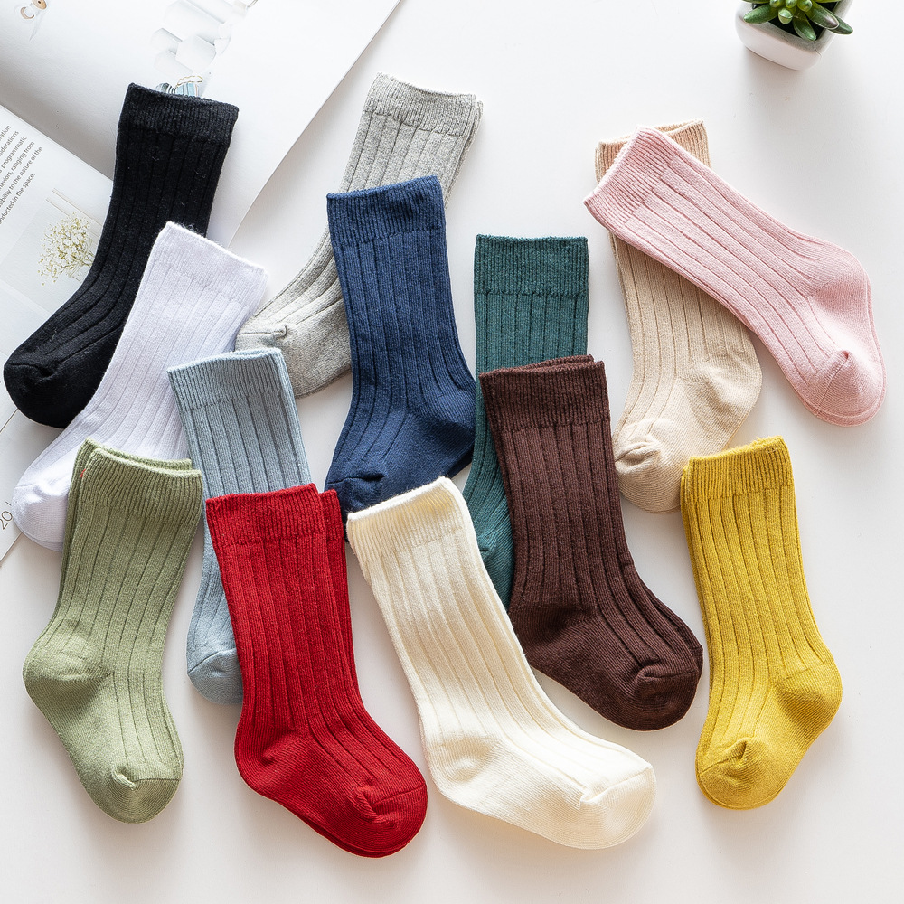 Baby Products Website - 2025年ニューアンスパニスタイルダブルニードルストライプニーハイロングソリッド13色ルーズソックスベビーガールボーイズ新生児格安服