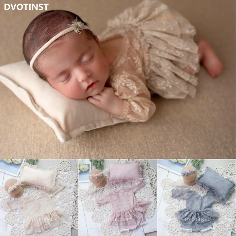 Baby Products Website - 新生児の写真撮影の小道具女の赤ちゃんのレースの衣装ボディスーツヘッドバンド枕服 Fotografia アクセサリースタジオ写真の小道具