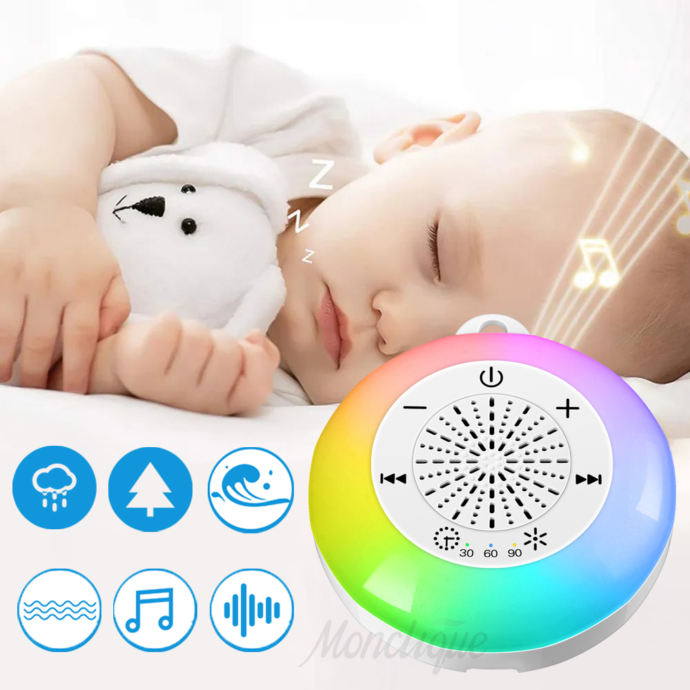 White Noise Machine Baby - ベビースリープホワイトノイズマシン USB 充電式時限シャットダウンスリープマシンベビーサウンドプレーヤーナイトライトタイマーノイズプレーヤー