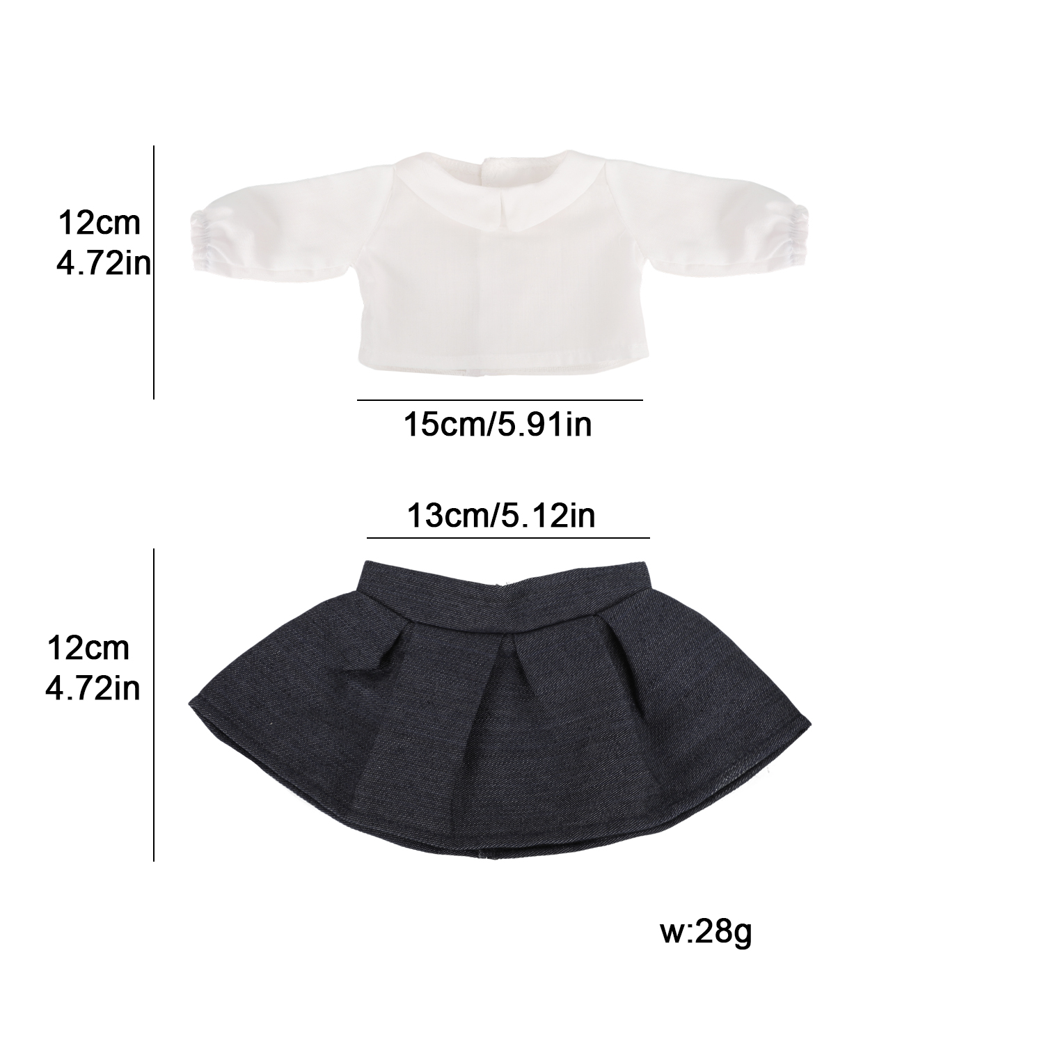 18インチアメリカンドール用服、白シャツ+デニムスカートの服 - Baby Products Website のレビューと価格