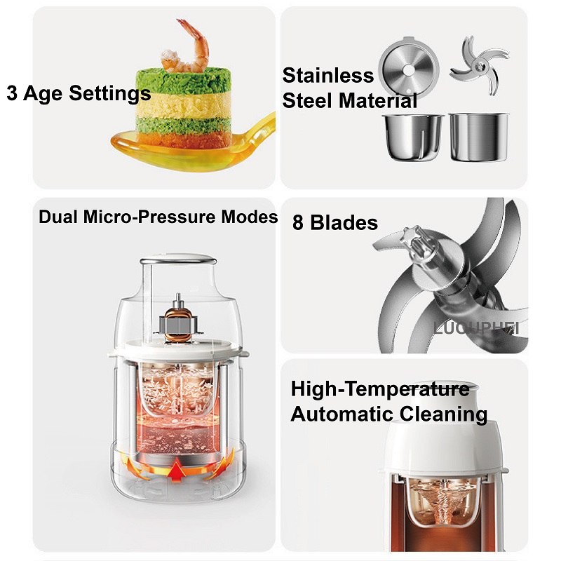 220V ベビーフードプロセッサー全鋼ベビーフードメーカー蒸 - Baby Food Maker Blender のレビューと価格