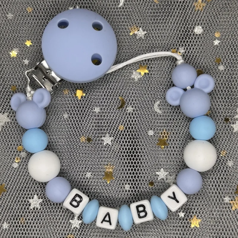 ベビーおしゃぶりクリップパーソナライズされた名前ダミー乳首ホ - Baby Products のレビューと価格