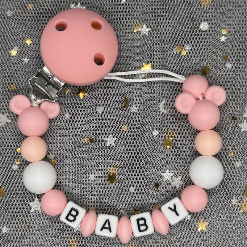 ベビーおしゃぶりクリップパーソナライズされた名前ダミー乳首ホ - Baby Products のレビューと価格