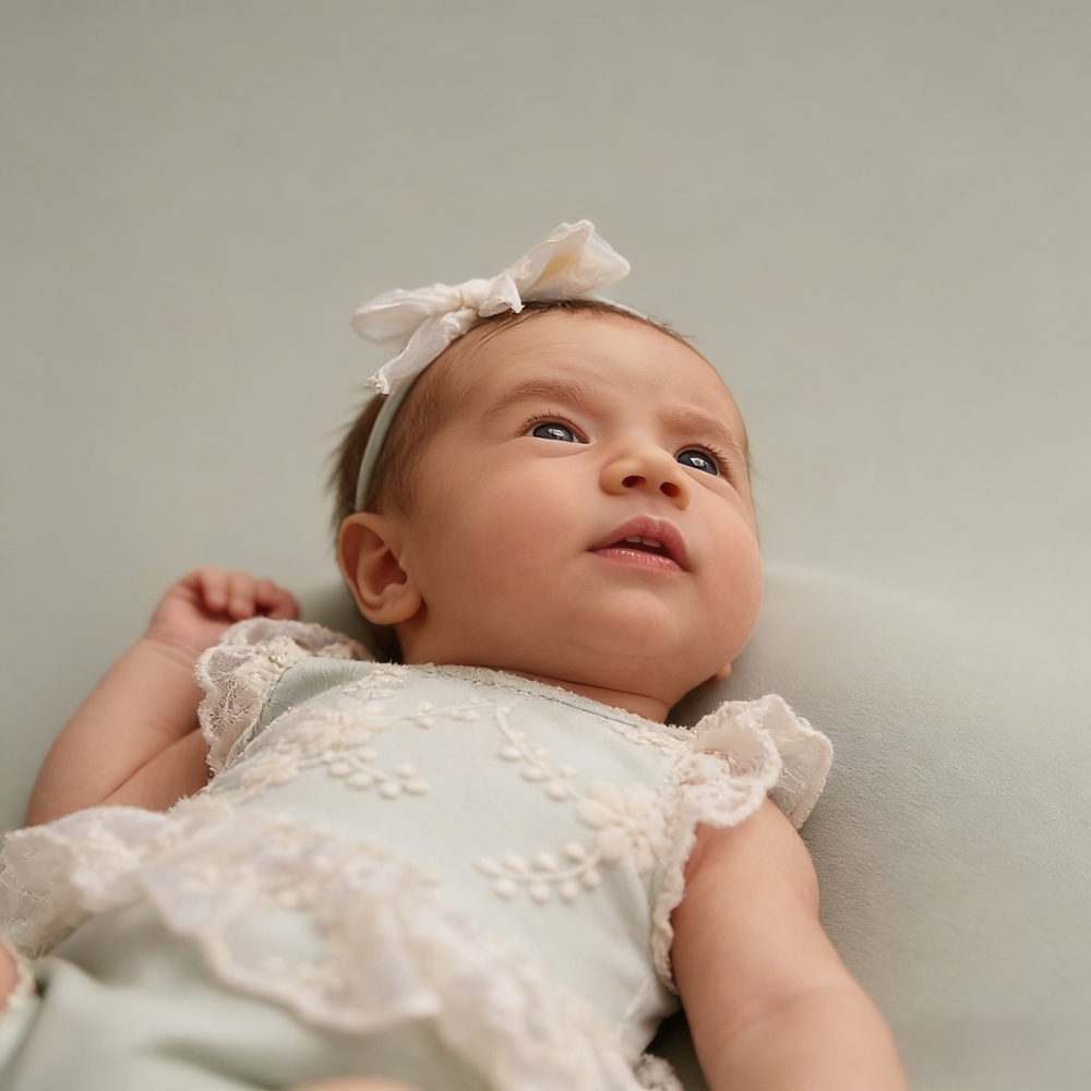 気まぐれな新生児女の子用パステルグリーンレースフリルロンパー - Baby Products Website のレビューと価格