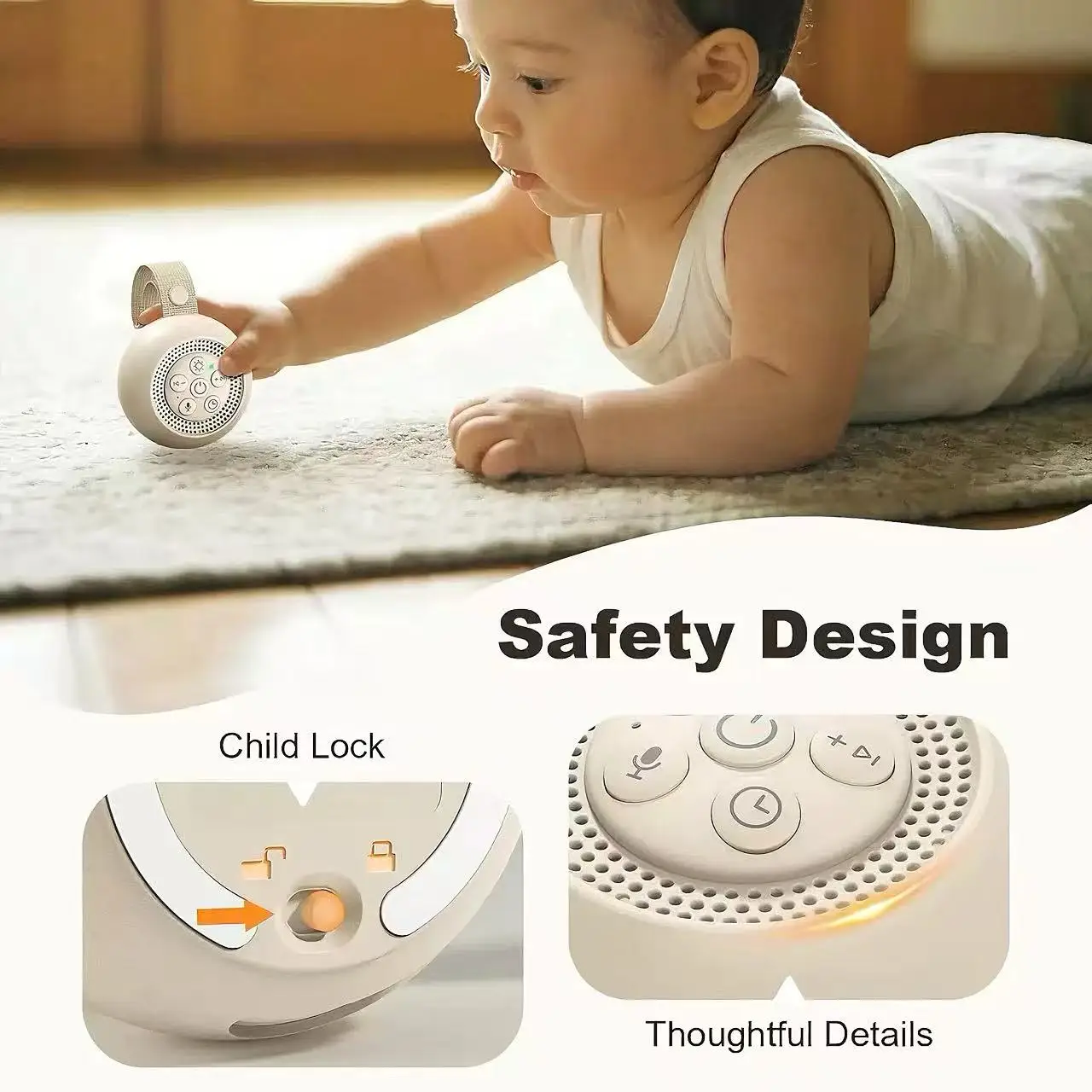 赤ちゃん用睡眠ホワイトノイズマシン 充電式 15種類の自然な - White Noise Machine Baby のレビューと価格
